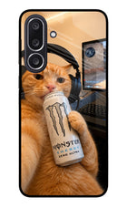 Gamer Cat Energy Samsung M36 5G Metal Case Back Cover by Casekaro
