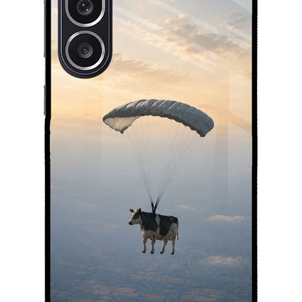 Skydiving Cow Samsung M36 5G Metal Case Back Cover by Casekaro