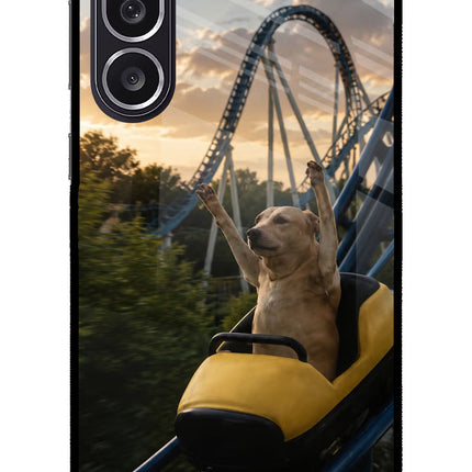 Rollercoaster Dog Samsung M36 5G Metal Case Back Cover by Casekaro