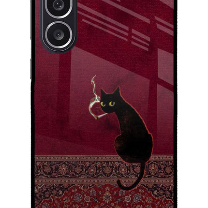 Midnight Cat Samsung M36 5G Metal Case Back Cover by Casekaro