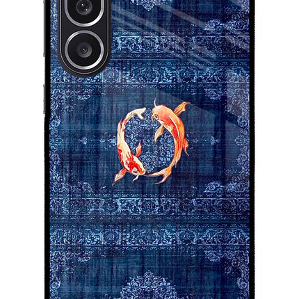 Koi Blue Samsung M36 5G Metal Case Back Cover by Casekaro