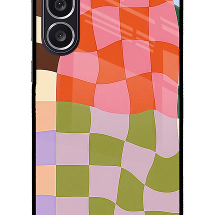 Wavy Grid Samsung M36 5G Metal Case Back Cover by Casekaro
