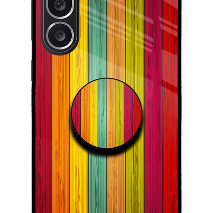 Multicolor Wooden Samsung M36 5G Pop Case by Casekaro