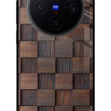 Wooden Cube Design Vivo X300 Metal Case Back Cover by Casekaro