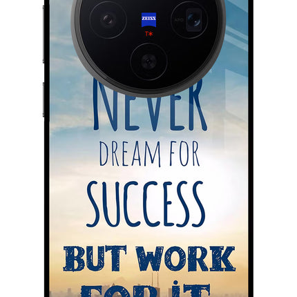 Never Dream For Success But Work For It Vivo X300 Metal Case Back Cover by Casekaro
