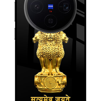 Satyamev Jayate Golden Vivo X300 Metal Case Back Cover by Casekaro