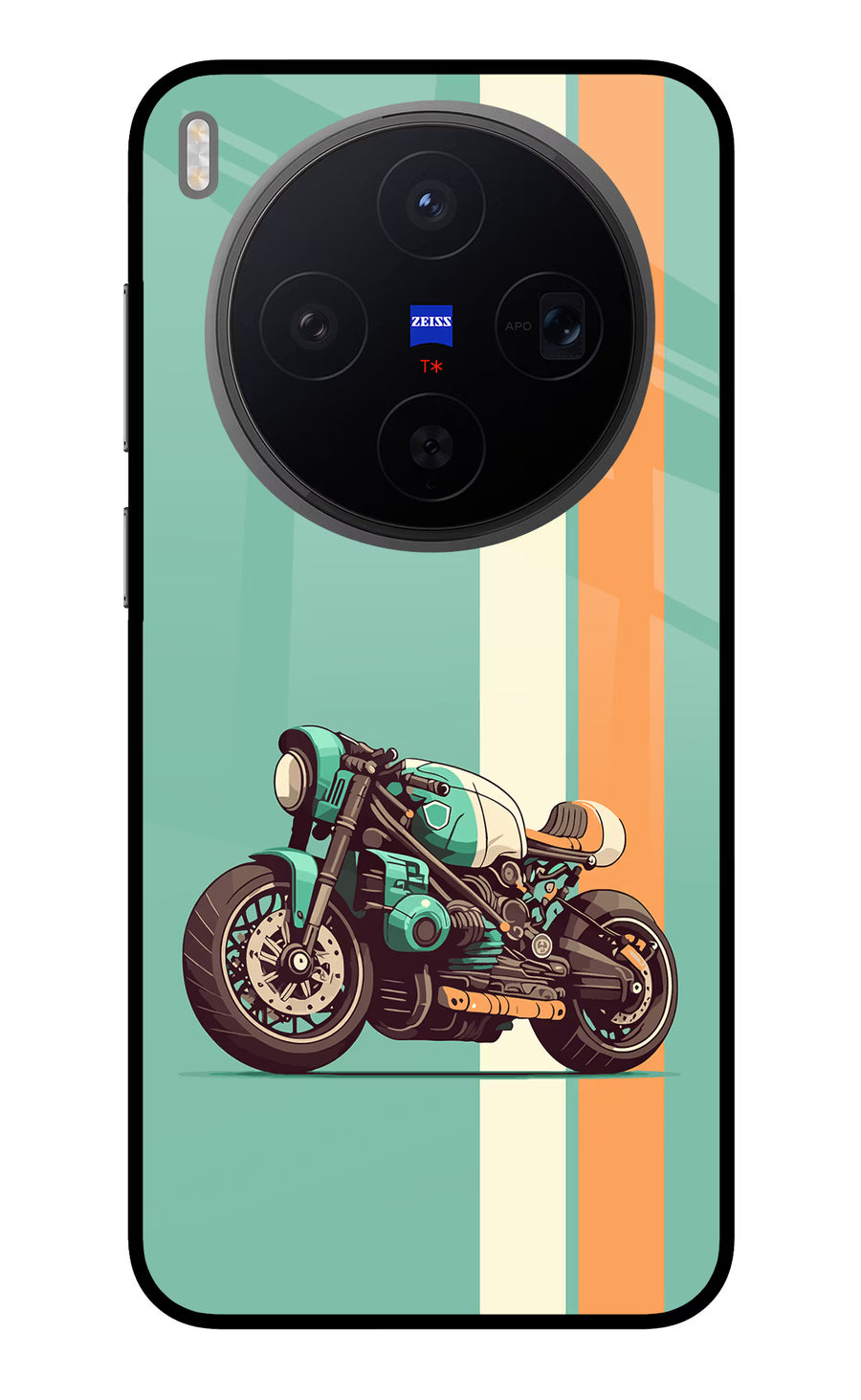 Striped Moto Drift Vivo X300 Back Cover, Metal case