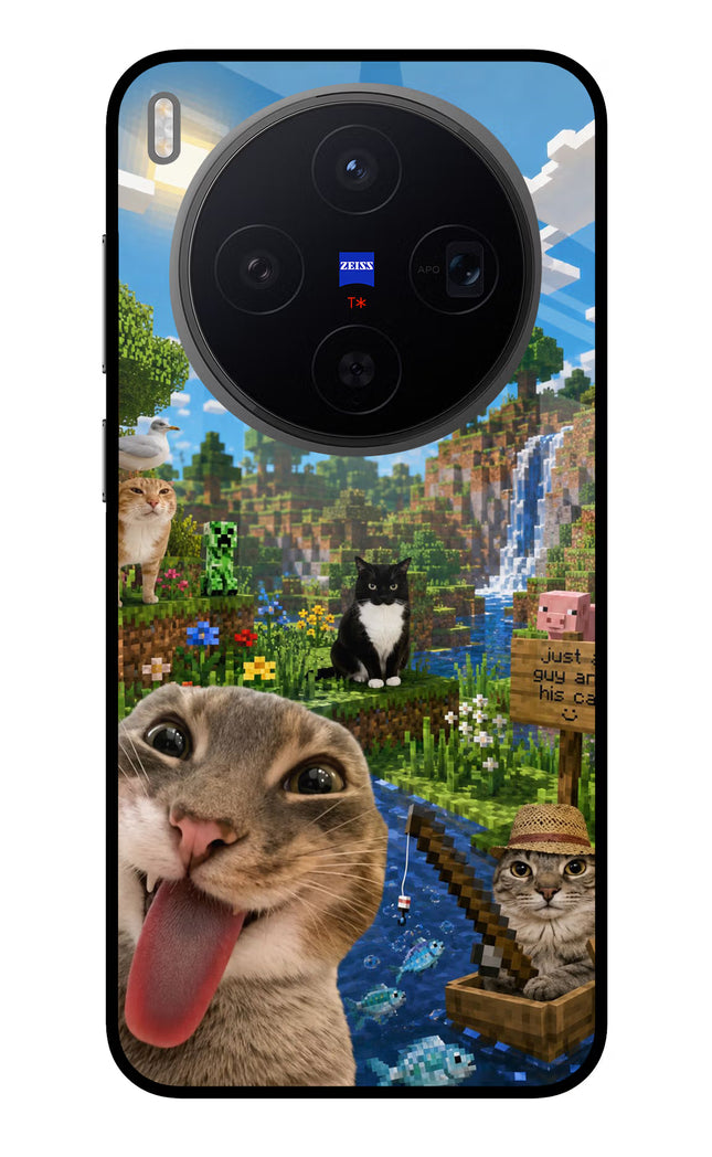 Minecraft Cat Chaos Vivo X300 Metal Case Back Cover by Casekaro