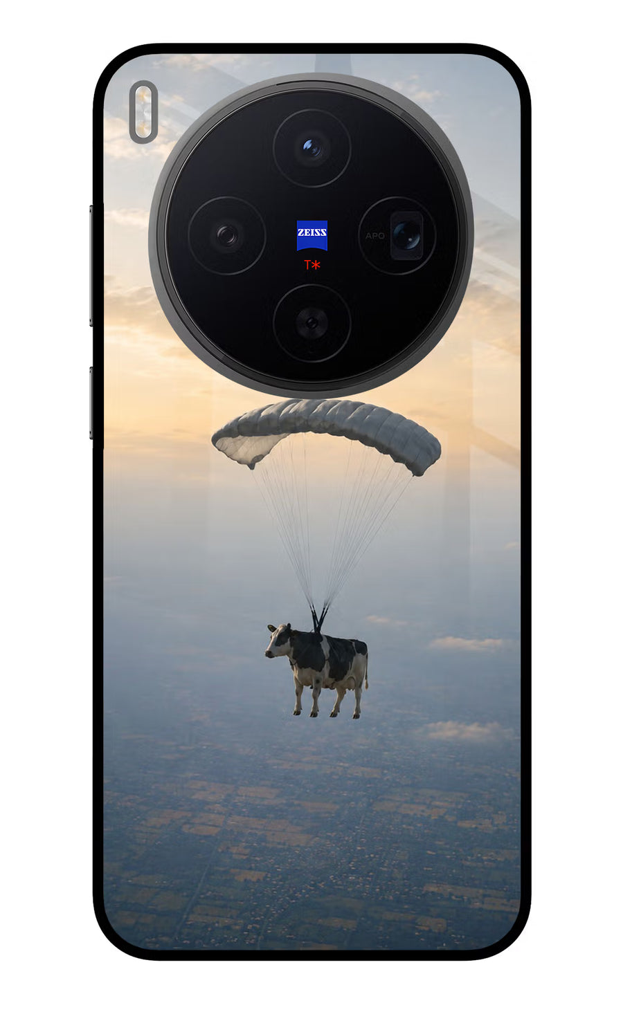 Skydiving Cow Vivo X300 Back Cover, Metal case