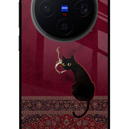 Midnight Cat Vivo X300 Metal Case Back Cover by Casekaro