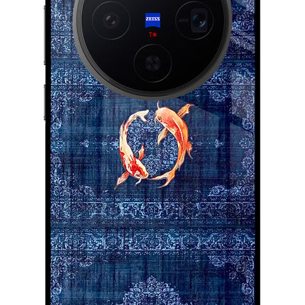 Koi Blue Vivo X300 Metal Case Back Cover by Casekaro