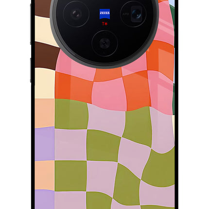 Wavy Grid Vivo X300 Metal Case Back Cover by Casekaro