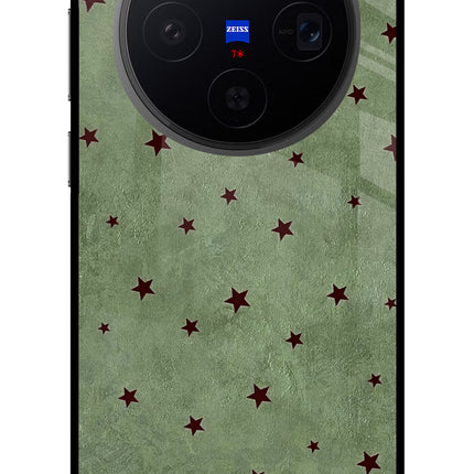 Green Stars Vivo X300 Metal Case Back Cover by Casekaro