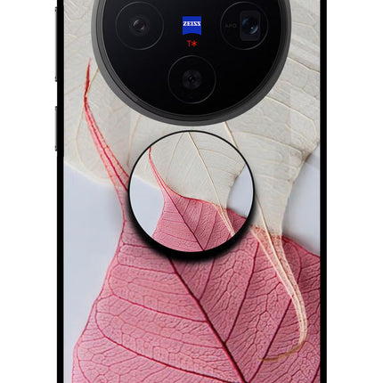 White Pink Leaf Vivo X300 Pop Case by Casekaro