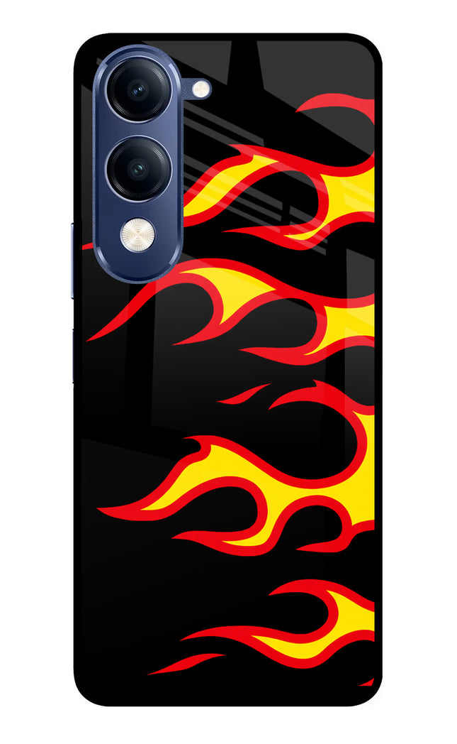 Side Sweep Flames Vivo T4 Lite 5G Metal Case Back Cover by Casekaro