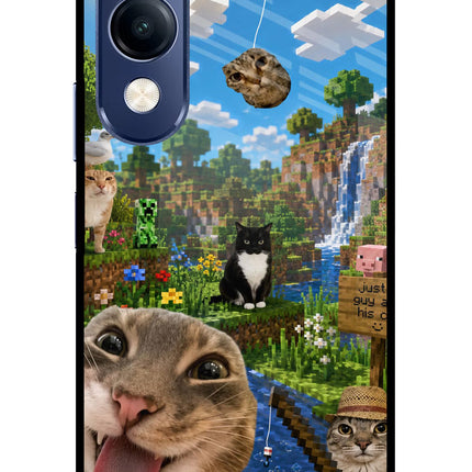 Minecraft Cat Chaos Vivo T4 Lite 5G Metal Case Back Cover by Casekaro