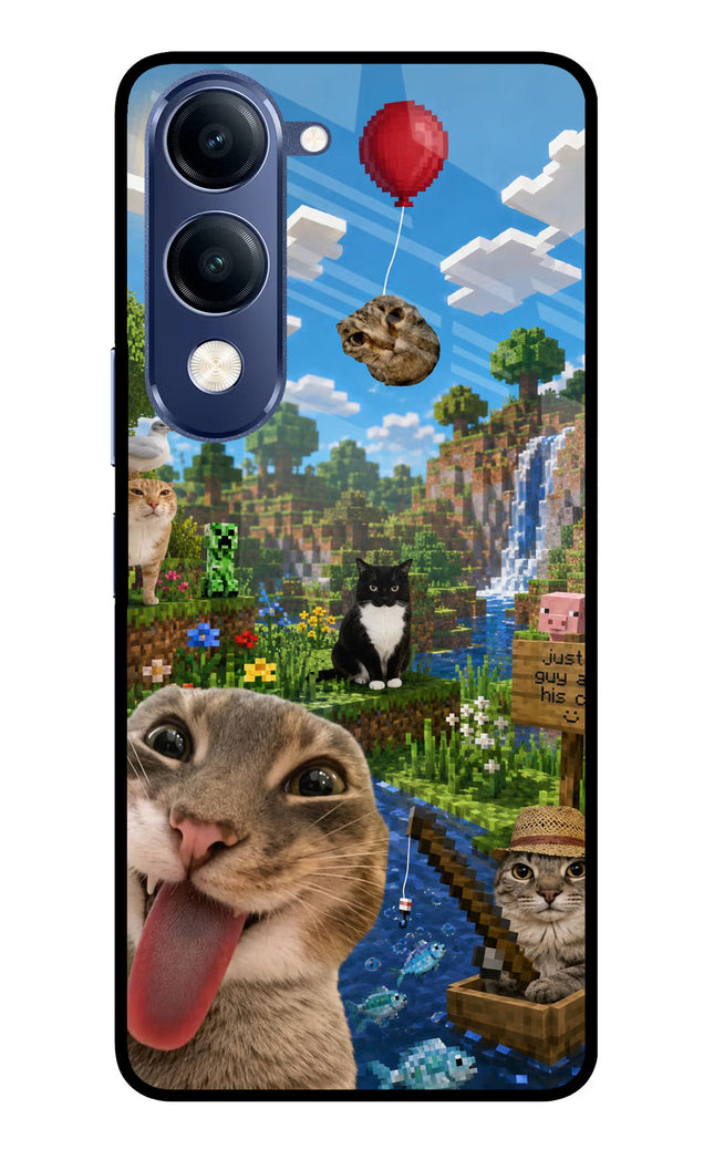 Minecraft Cat Chaos Vivo T4 Lite 5G Metal Case Back Cover by Casekaro