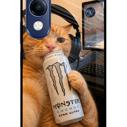 Gamer Cat Energy Vivo T4 Lite 5G Metal Case Back Cover by Casekaro