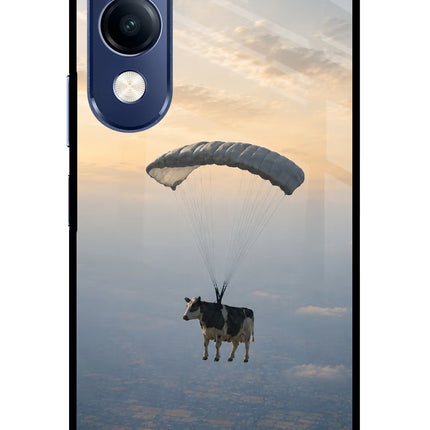 Skydiving Cow Vivo T4 Lite 5G Metal Case Back Cover by Casekaro