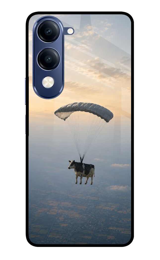 Skydiving Cow Vivo T4 Lite 5G Metal Case Back Cover by Casekaro