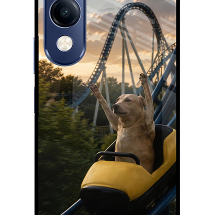 Rollercoaster Dog Vivo T4 Lite 5G Metal Case Back Cover by Casekaro