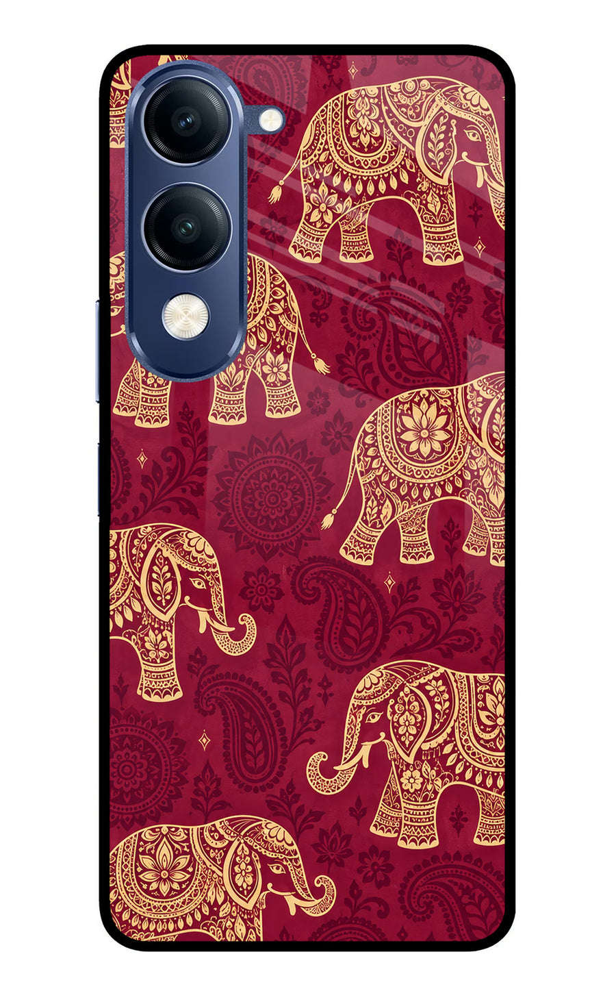 Maroon Elephant Vivo T4 Lite 5G Back Cover, Metal case