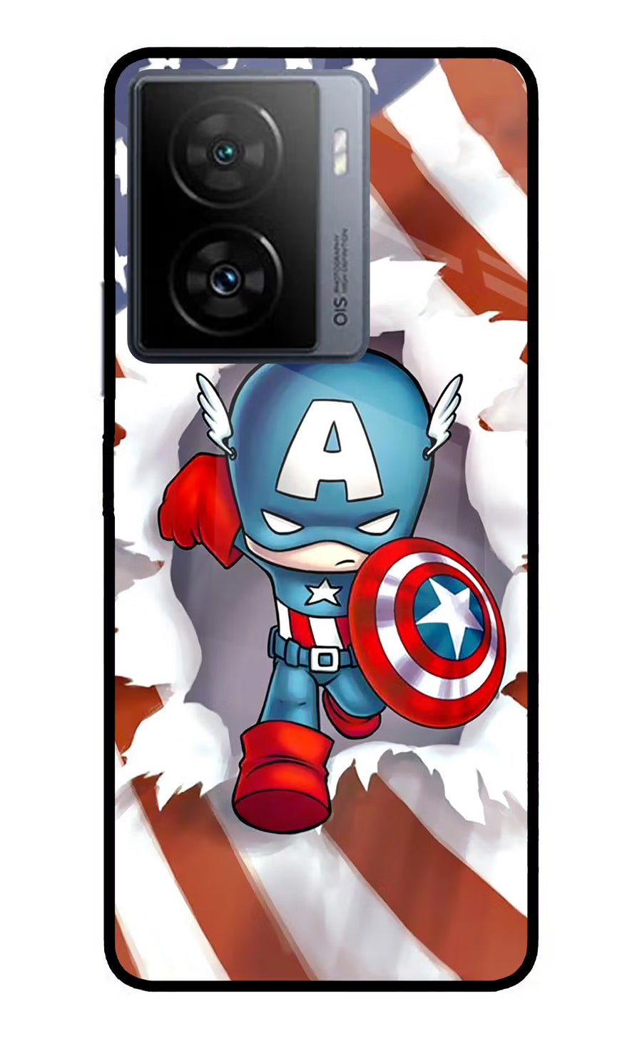 Captain America iQOO Z7s 5G Back Cover, Metal case