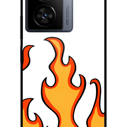Fired Up – White iQOO Z7s 5G Metal Case Back Cover by Casekaro
