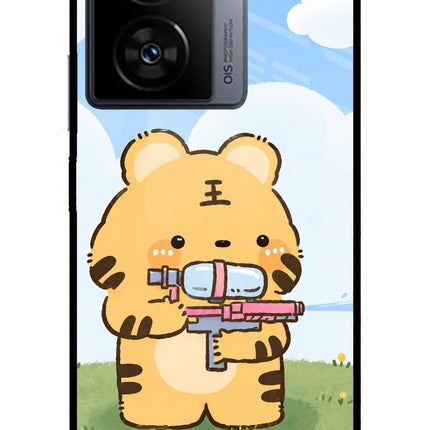 Tiger Treat iQOO Z7s 5G Metal Case Back Cover by Casekaro