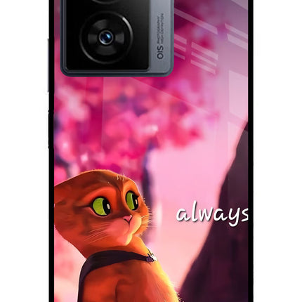 Always Cat iQOO Z7s 5G Metal Case Back Cover by Casekaro