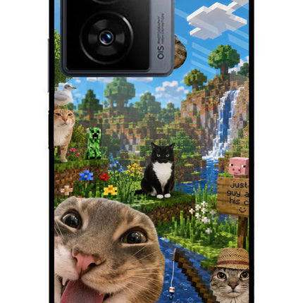 Minecraft Cat Chaos iQOO Z7s 5G Metal Case Back Cover by Casekaro