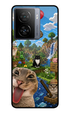 Minecraft Cat Chaos iQOO Z7s 5G Metal Case Back Cover by Casekaro