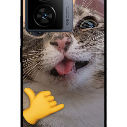 Silly Cat Call iQOO Z7s 5G Metal Case Back Cover by Casekaro