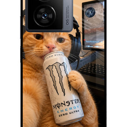 Gamer Cat Energy iQOO Z7s 5G Metal Case Back Cover by Casekaro