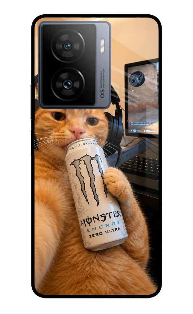 Gamer Cat Energy iQOO Z7s 5G Metal Case Back Cover by Casekaro
