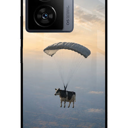 Skydiving Cow iQOO Z7s 5G Metal Case Back Cover by Casekaro