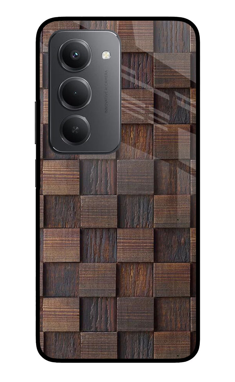 Wooden Cube Design Redmi 15 5G Back Cover, Metal case