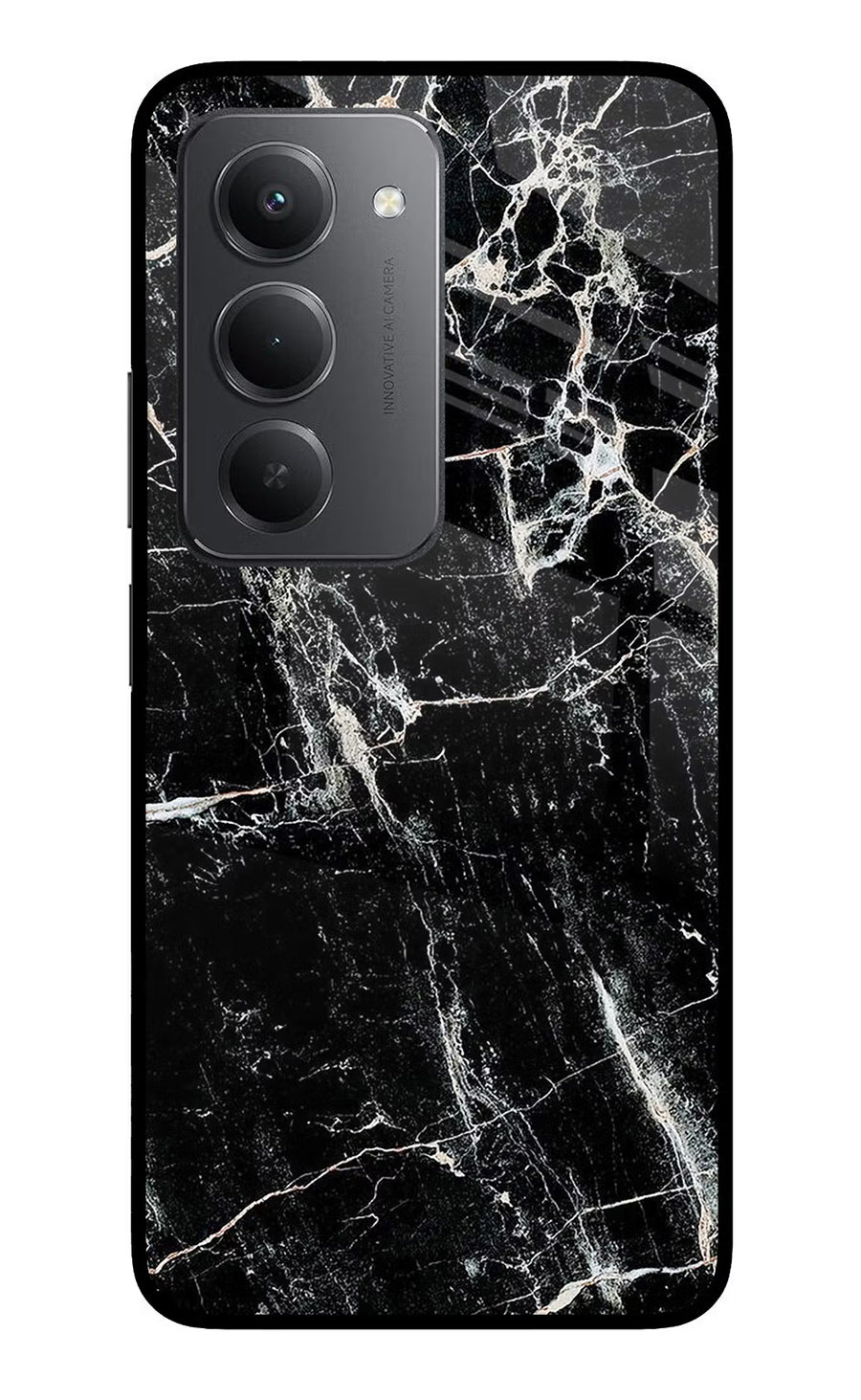 Black Marble Texture Redmi 15 5G Back Cover, Metal case