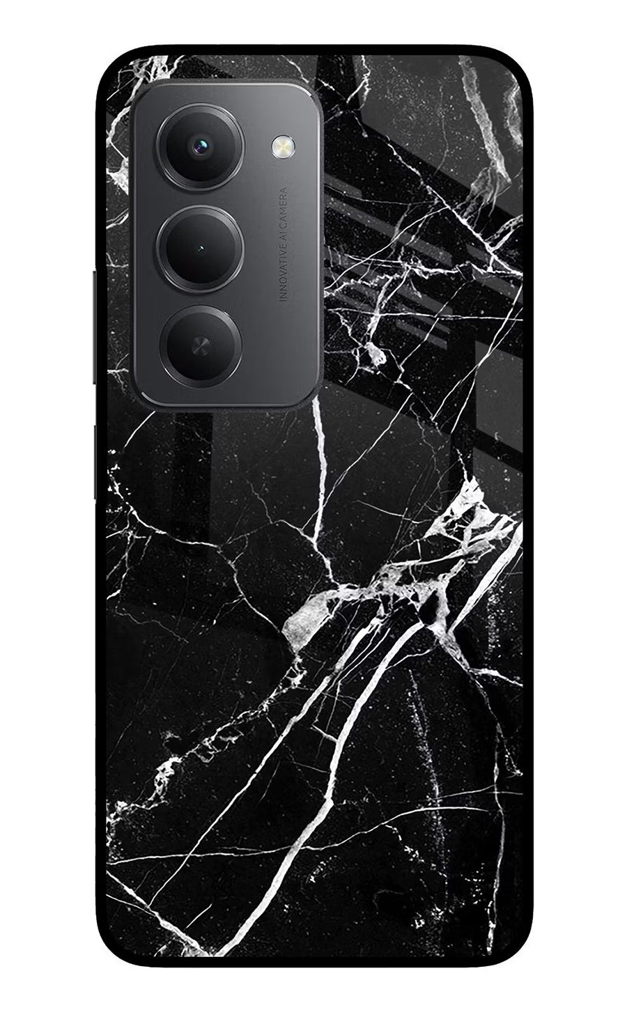 Black Marble Pattern Redmi 15 5G Back Cover, Metal case