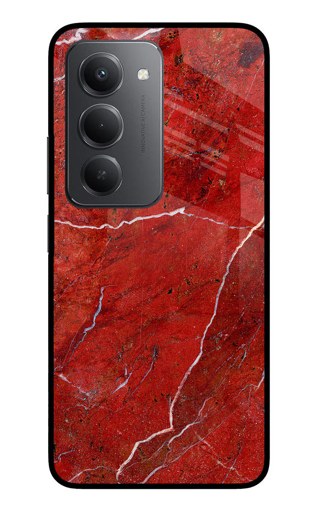 Red Marble Design Redmi 15 5G Metal Case Back Cover by Casekaro
