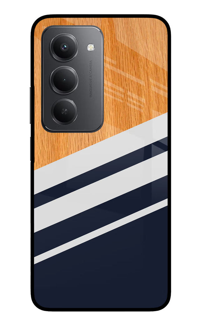 Blue and white wooden Redmi 15 5G Metal Case Back Cover by Casekaro