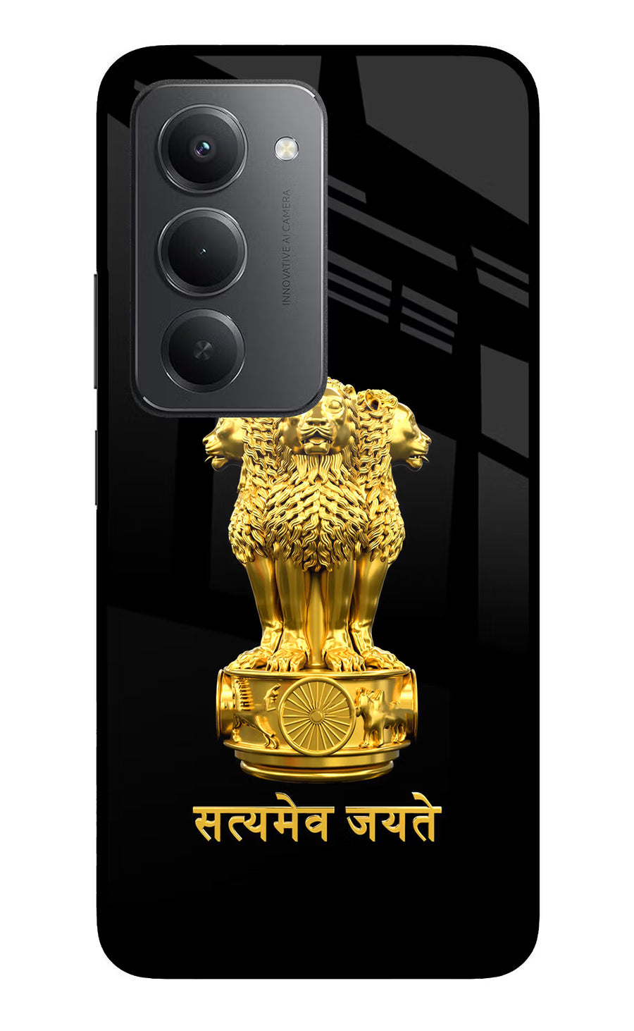 Satyamev Jayate Golden Redmi 15 5G Back Cover, Metal case