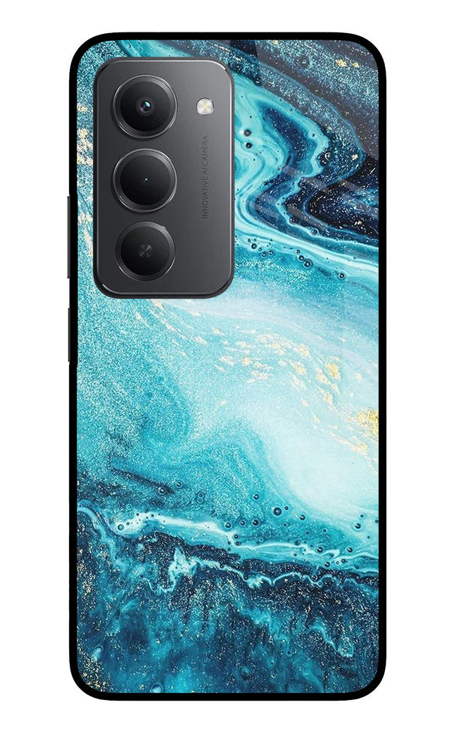Blue Glitter Marble Redmi 15 5G Metal Case Back Cover by Casekaro