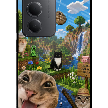 Minecraft Cat Chaos Redmi 15 5G Metal Case Back Cover by Casekaro
