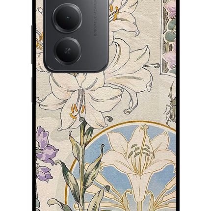 White Lily Redmi 15 5G Metal Case Back Cover by Casekaro
