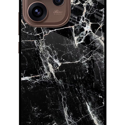 Black Marble Texture Oppo Reno15 Pro 5G Metal Case Back Cover by Casekaro