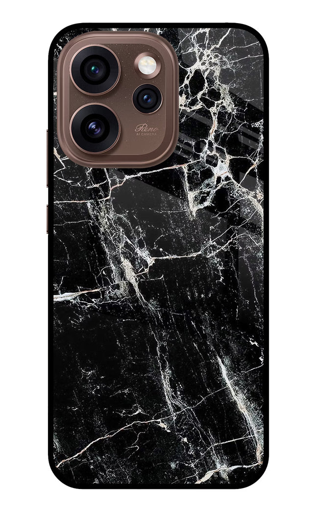 Black Marble Texture Oppo Reno15 Pro 5G Metal Case Back Cover by Casekaro