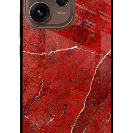 Red Marble Design Oppo Reno15 Pro 5G Metal Case Back Cover by Casekaro
