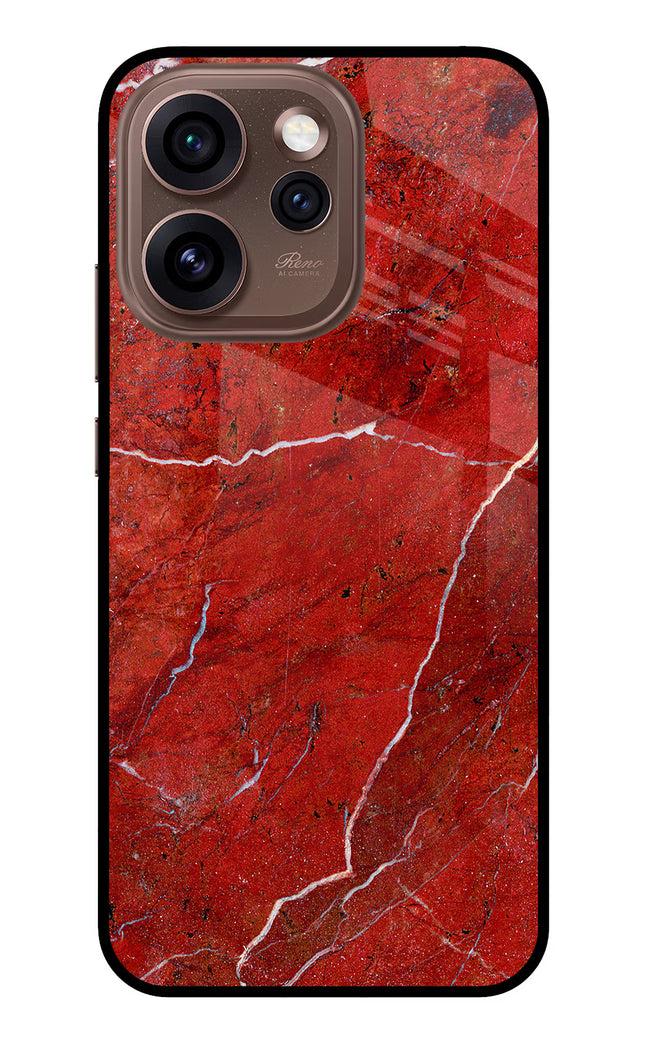Red Marble Design Oppo Reno15 Pro 5G Metal Case Back Cover by Casekaro