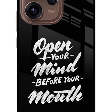 Open Your Mind Before Your Mouth Oppo Reno15 Pro 5G Metal Case Back Cover by Casekaro